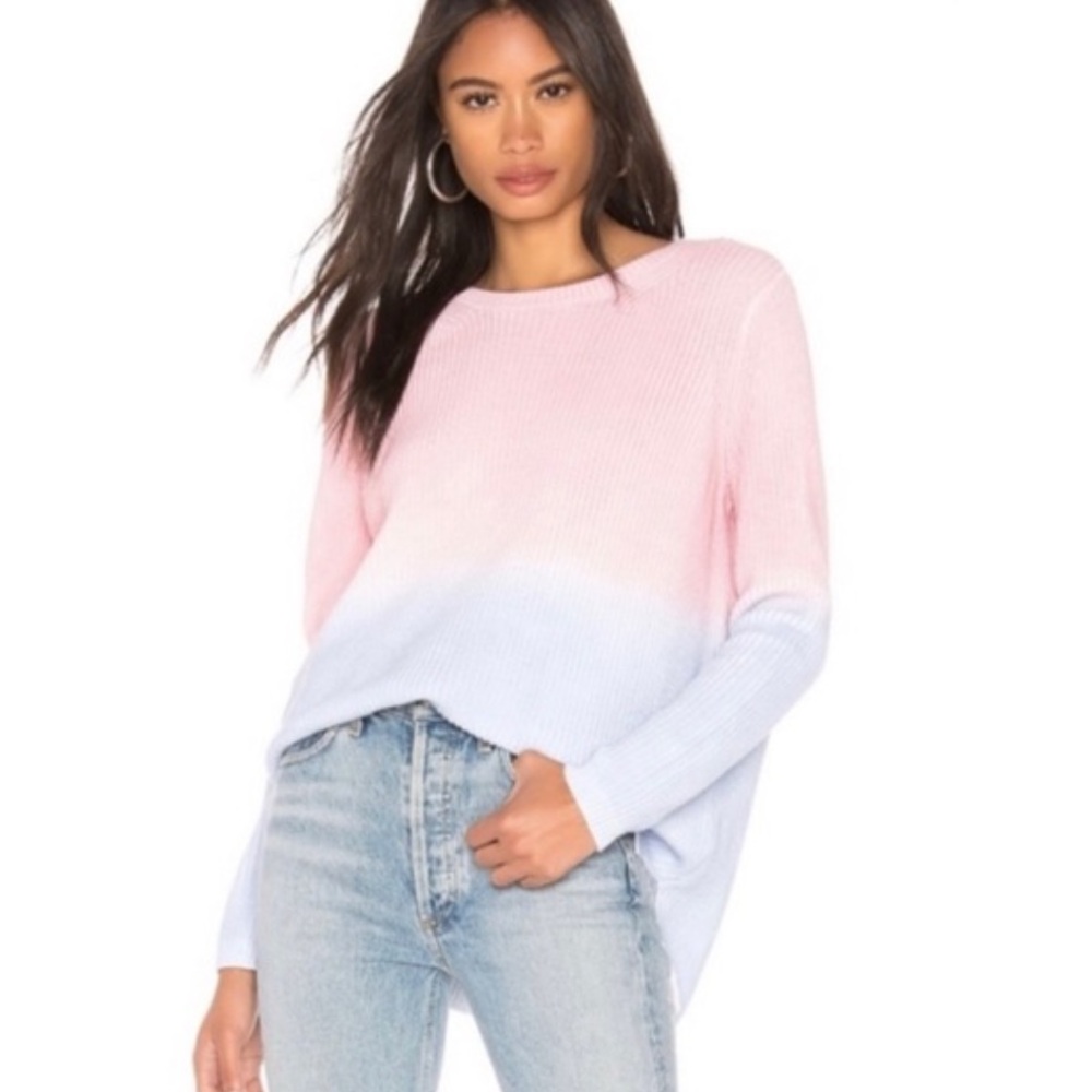 NWOT 525 America Emma Shaker Ombré Tie-Dye  Sweater